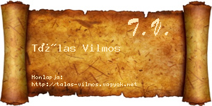 Tálas Vilmos névjegykártya